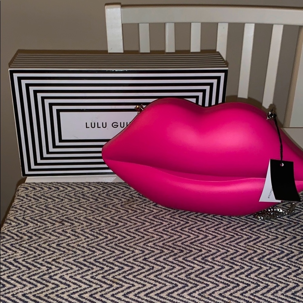 Lulu Guinness Pink Lip Clutch